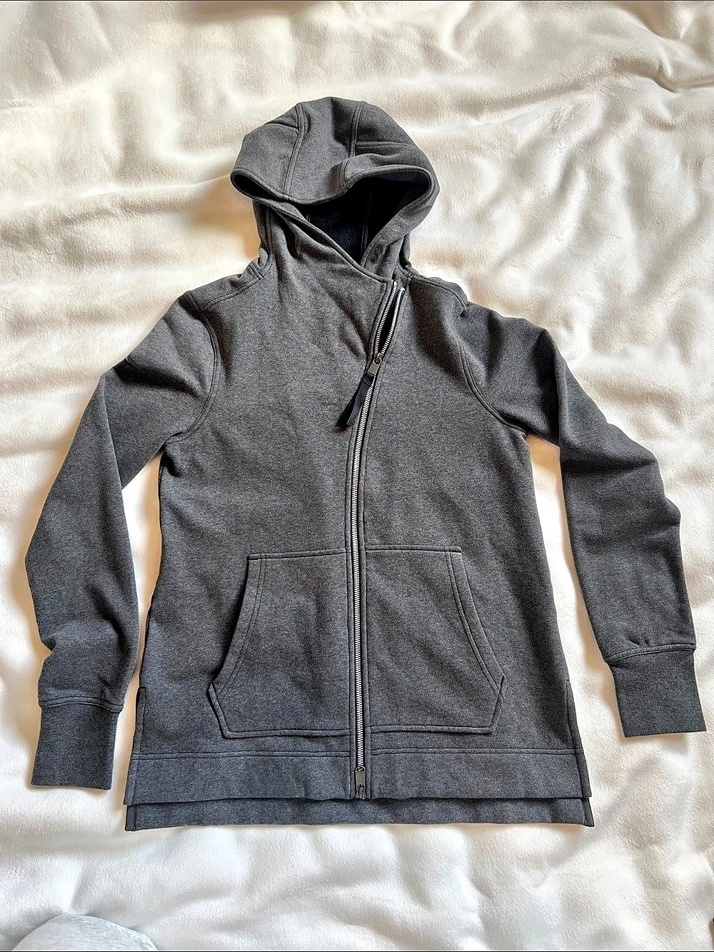 Athleta Retroplush Sweatshirt Gray Zip Hoodie XS NWT